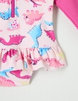 Teeny Weeny Dino Long Sleeve Swimsuit, Pink product photo View 04 S