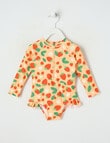 Teeny Weeny Strawberry Long Sleeve Swimsuit, Peach Jelly product photo