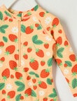 Teeny Weeny Strawberry Long Sleeve Swimsuit, Peach Jelly product photo View 04 S