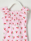 Teeny Weeny Strawberry Sleeveless Swimsuit, Peach Jelly product photo View 02 S