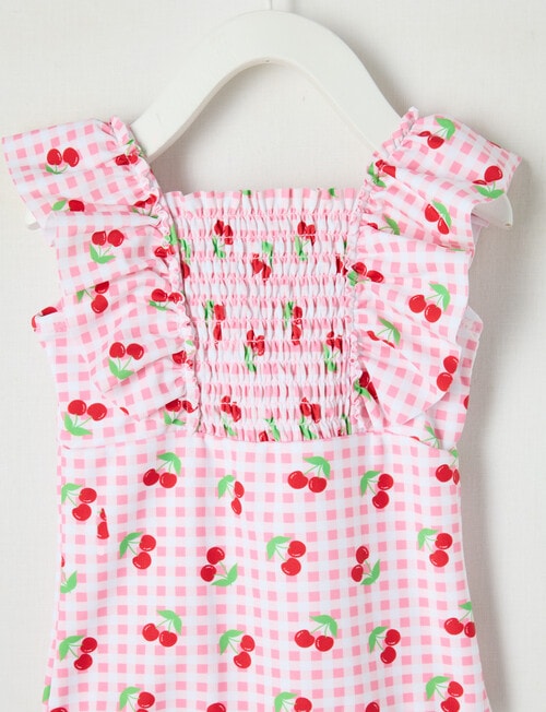 Teeny Weeny Strawberry Sleeveless Swimsuit, Peach Jelly product photo View 02 L