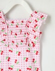 Teeny Weeny Strawberry Sleeveless Swimsuit, Peach Jelly product photo View 03 S