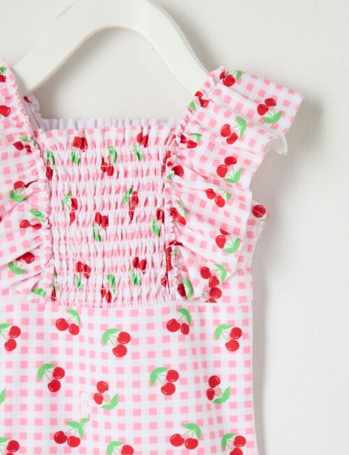 Teeny Weeny Strawberry Sleeveless Swimsuit, Peach Jelly product photo View 03 L