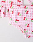 Teeny Weeny Cherry Long Sleeve Swim Set, 2-Piece, Pink product photo View 03 S