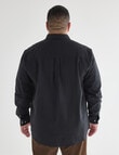 Gasoline King Size Linen Blend Long Sleeve Shirt, Black product photo View 02 S