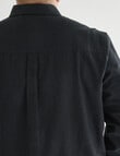 Gasoline King Size Linen Blend Long Sleeve Shirt, Black product photo View 05 S