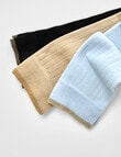 Jockey Woman Gold Top Crew Socks, 3-Pack, Blue, Fawn & Black, 3-8 product photo View 04 S