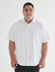 Gasoline King Size Linen Blend Short Sleeve Shirt, White product photo