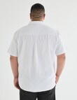 Gasoline King Size Linen Blend Short Sleeve Shirt, White product photo View 02 S