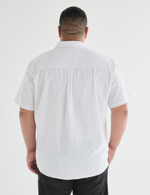 Gasoline King Size Linen Blend Short Sleeve Shirt, White product photo View 02 L