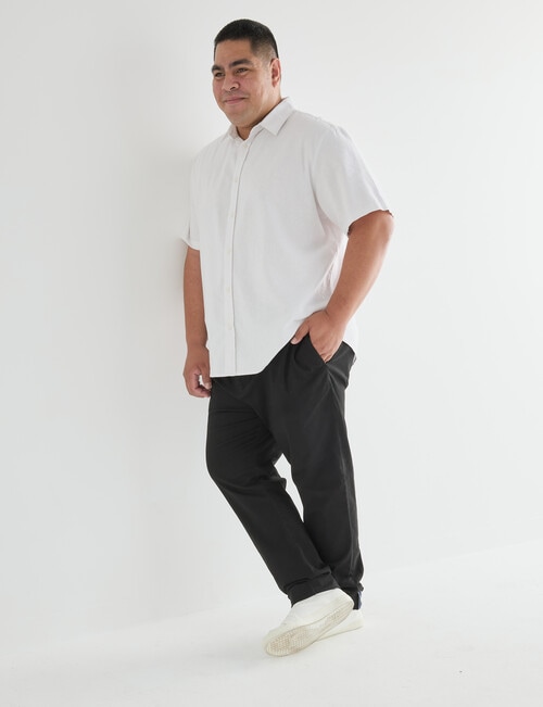 Gasoline King Size Linen Blend Short Sleeve Shirt, White product photo View 03 L