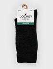 Jockey Woman Premium Fashion Crew Sock, Black Rose Floral, 3-8 product photo
