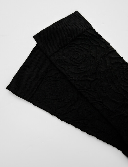 Jockey Woman Premium Fashion Crew Sock, Black Rose Floral, 3-8 product photo View 03 L