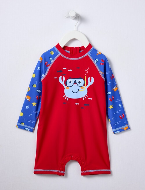 Teeny Weeny Swim Rash Suit, Red Crab product photo
