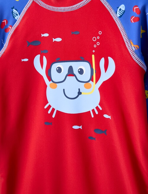 Teeny Weeny Swim Rash Suit, Red Crab product photo View 02 L