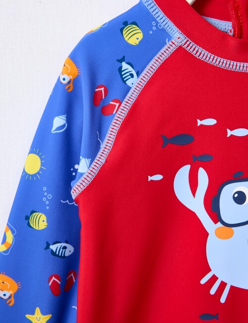 Teeny Weeny Swim Rash Suit, Red Crab product photo View 03 L