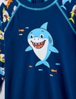 Teeny Weeny Swim Rash Suit, Navy Shark product photo View 02 S