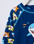 Teeny Weeny Swim Rash Suit, Navy Shark product photo View 03 S