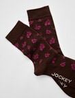 Jockey Woman Wool Blend Crew Socks, Chocolate Berry Flower, 3-8 product photo