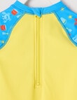 Teeny Weeny Crab Long Sleeve Rash Suit, Yellow product photo View 02 S