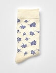 Jockey Woman Wool Blend Crew Socks, White Blue Flower, 3-8 product photo View 04 S