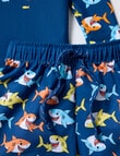 Teeny Weeny Swim Rash Top & Board Short Set, 2-Piece, Blue Shark product photo View 03 S