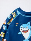 Teeny Weeny Swim Rash Top & Board Short Set, 2-Piece, Blue Shark product photo View 04 S