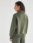 Zest Lounge Brushed 1/4 Zip Sweatshirt, Beetle Green product photo View 02 S