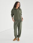 Zest Lounge Brushed 1/4 Zip Sweatshirt, Beetle Green product photo View 03 S