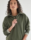Zest Lounge Brushed 1/4 Zip Sweatshirt, Beetle Green product photo View 04 S