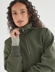 Zest Lounge Brushed 1/4 Zip Sweatshirt, Beetle Green product photo View 06 S