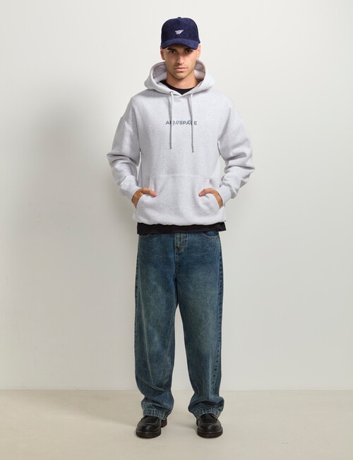 AIR SPACE Back Story Oversize Hoodie, Grey product photo View 03 L