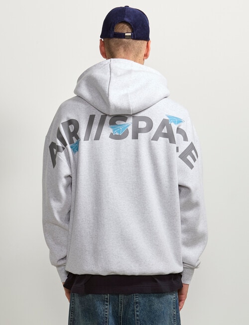 AIR SPACE Back Story Oversize Hoodie, Grey product photo View 06 L