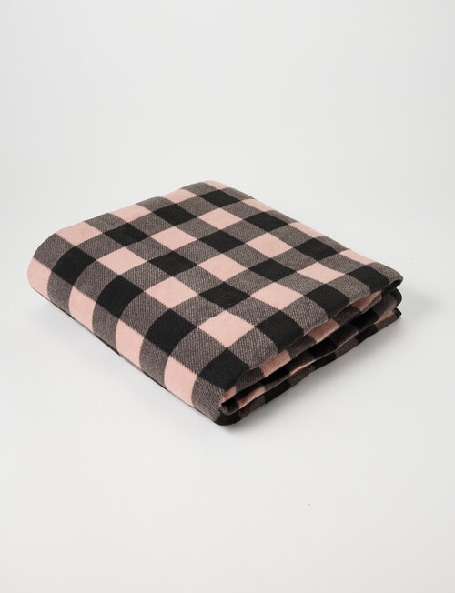 Swanndri Picnic Blanket, Pink Salt & Black product photo View 02 L