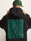 AIR SPACE Never Alone Oversize Hoodie, Black product photo View 05 S