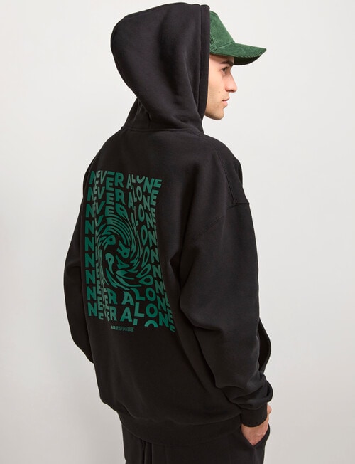 AIR SPACE Never Alone Oversize Hoodie, Black product photo View 03 L