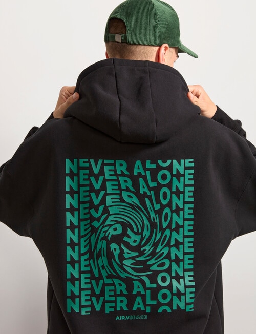AIR SPACE Never Alone Oversize Hoodie, Black product photo View 05 L