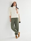 Zest Lounge Brushed 1/4 Button Sweater, Cream product photo View 03 S