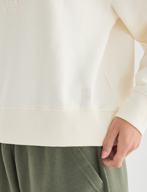Zest Lounge Brushed 1/4 Button Sweater, Cream product photo View 05 L
