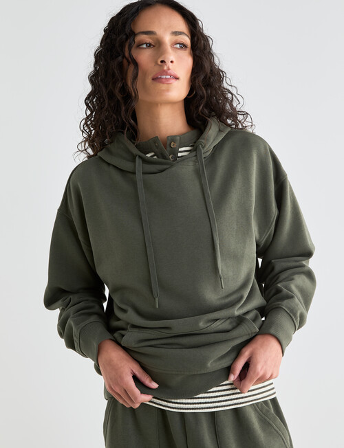 Zest Lounge Brushed Hoodie, Beetle Green product photo