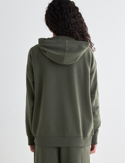 Zest Lounge Brushed Hoodie, Beetle Green product photo View 02 L