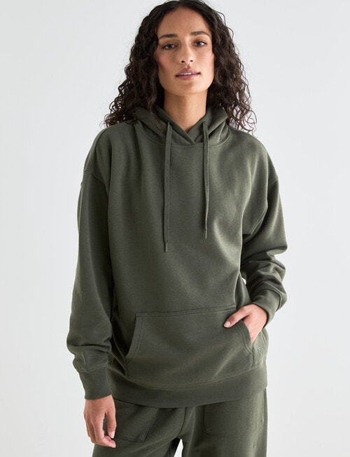 Zest Lounge Brushed Hoodie, Beetle Green product photo View 05 L