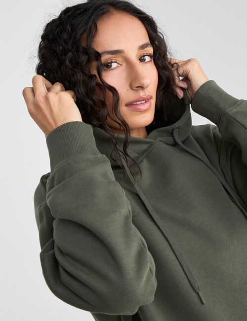 Zest Lounge Brushed Hoodie, Beetle Green product photo View 06 L