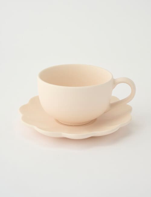 Salt&Pepper Leif Teacup with Saucer, Organza product photo