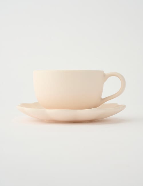 Salt&Pepper Leif Teacup with Saucer, Organza product photo View 02 L