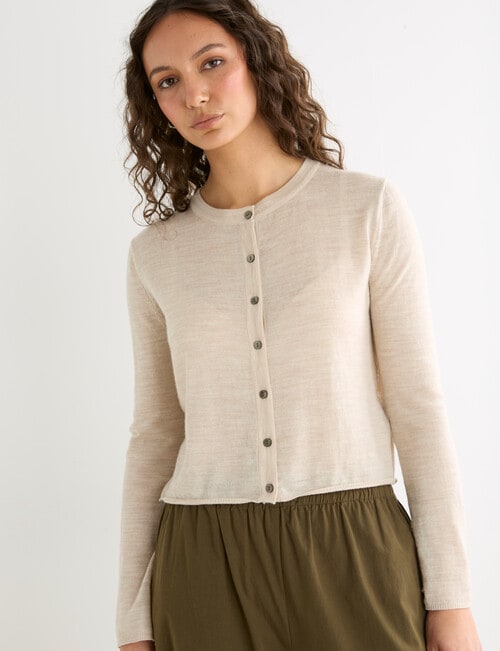 Mineral Esther Cardigan, Oatmeal product photo View 06 L