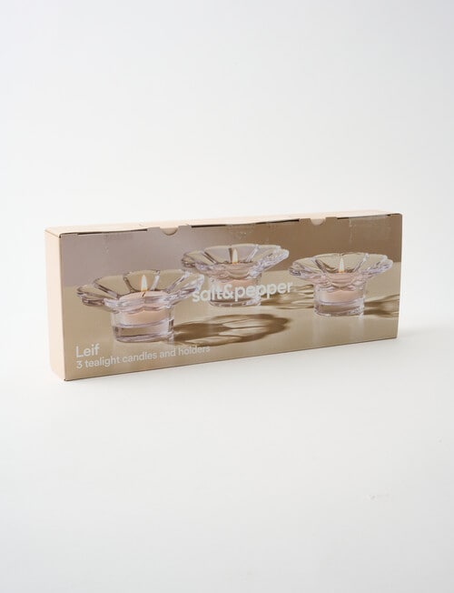 Salt&Pepper Leif Candle Set, Set of 3, Clear product photo View 02 L