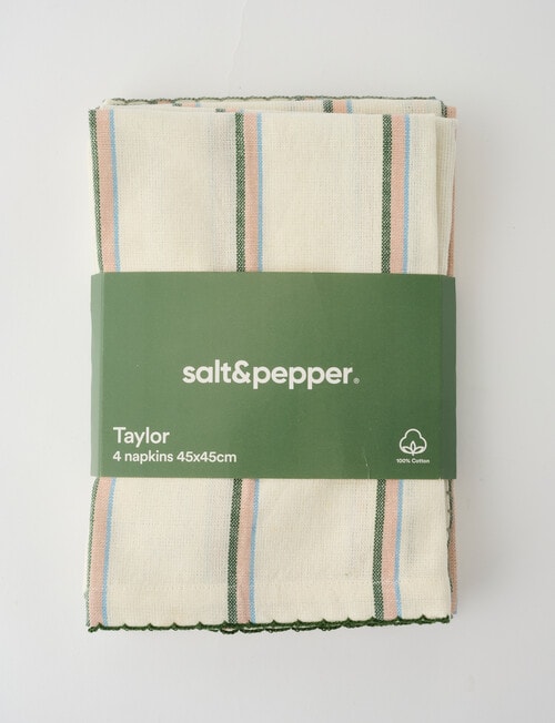 Salt&Pepper Taylor Napkin, Set of 4, Cream & Strips product photo View 02 L
