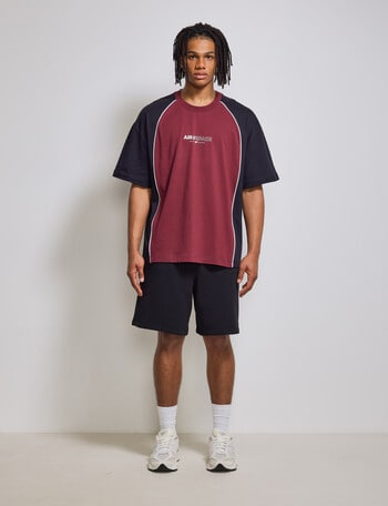 AIR SPACE Piping Pulse Tee, Black & Red product photo