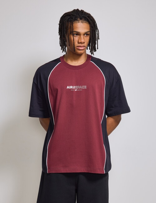 AIR SPACE Piping Pulse Tee, Black & Red product photo View 02 L